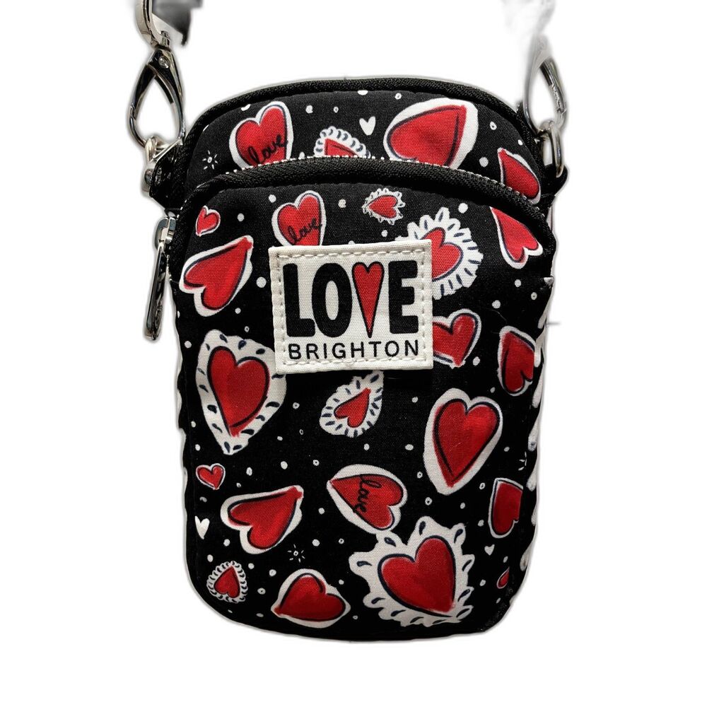 Brighton "The Hearts A Flutter" Utility Bag Hearts Crossbody NWOT
